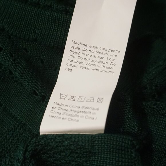 Wenrine Sleeveless Crochet Knitted Forest Green A Line Skirt Slim Mini Dress Sma - Picture 5 of 5